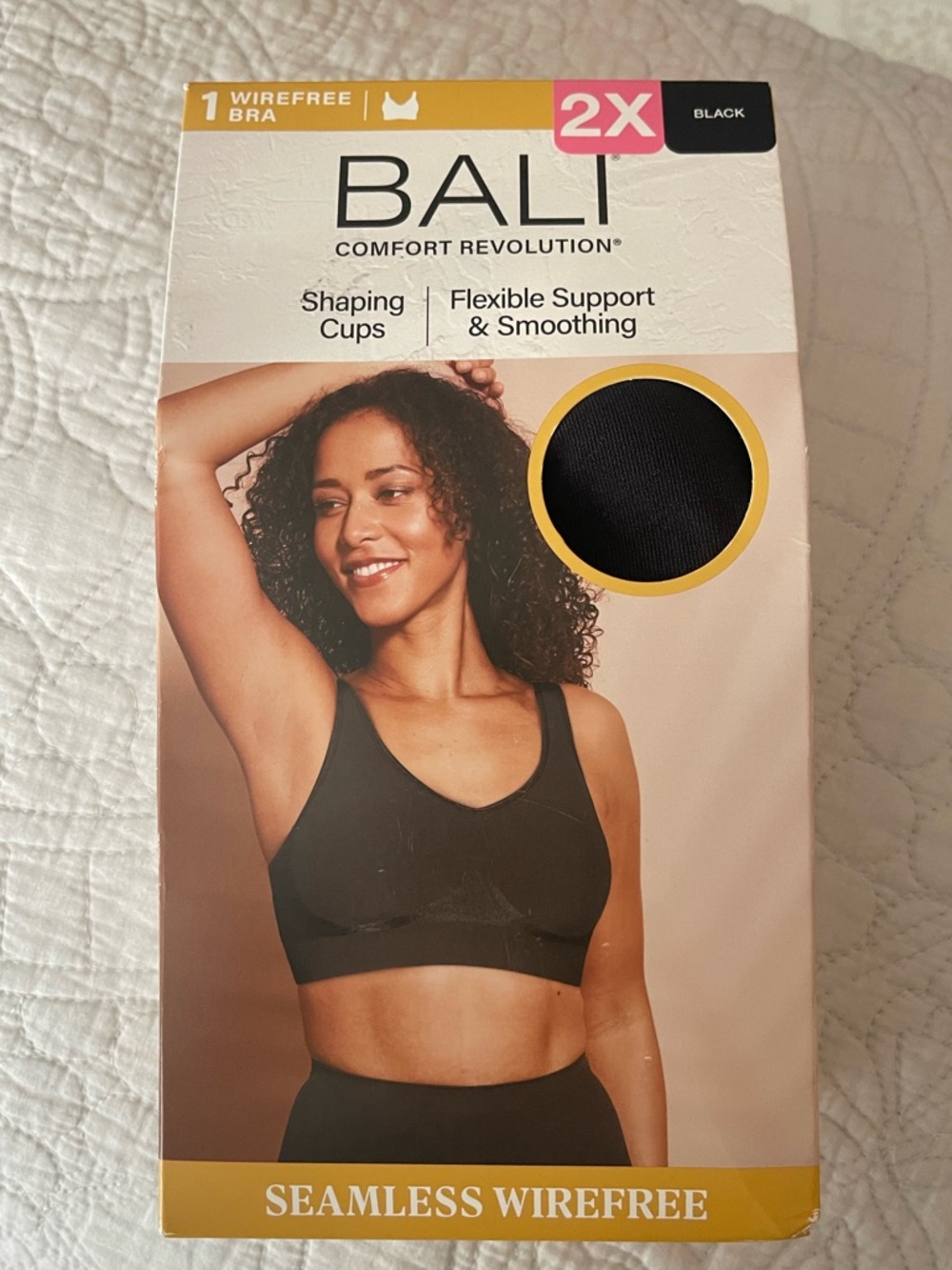 Bali Seamless Wirefree Bra in Black - Comfort Revolution